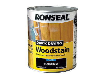 Ronseal Quick Drying Woodstain Satin Ebony 750ml – – Now available at MTN Shop UK.