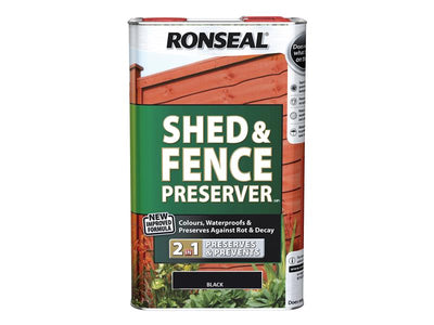 Ronseal Shed & Fence Preserver Black 5 litre – – Now available at MTN Shop UK.