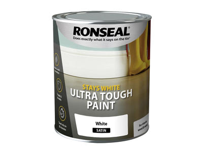 Ronseal Stays White Ultra Tough Paint Satin White 750ml – – Now available at MTN Shop UK.