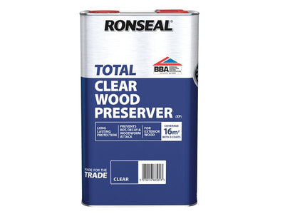 Ronseal Trade Total Wood Preserver Clear 5 litre – – Now available at MTN Shop UK.