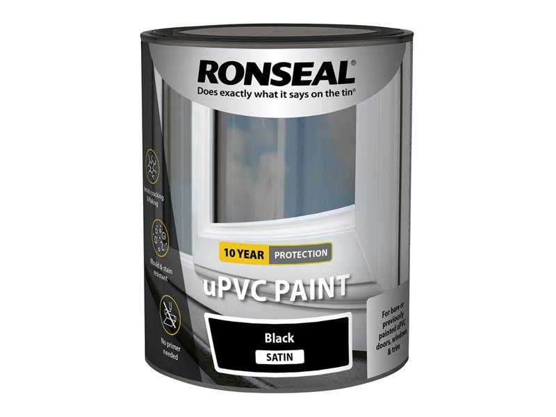 Ronseal uPVC Paint Black Satin 750ml – – Now available at MTN Shop UK.