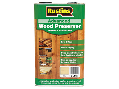 Rustins Advanced Wood Preserver Clear 5 litre – – Now available at MTN Shop UK.