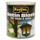 Rustins  Satin Black Paint Quick Drying 1 Litre