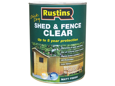Rustins Quick Dry Shed and Fence Clear Protector 1 litre – – Now available at MTN Shop UK.