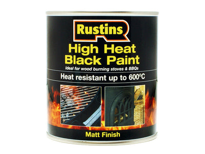 Rustins High Heat Paint 600°C Black 250ml – – Now available at MTN Shop UK.