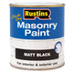 Rustins  Quick Dry Masonry Paint Matt Black 500ml
