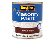 Rustins Quick Dry Masonry Paint Matt Red 500ml – – Now available at MTN Shop UK.