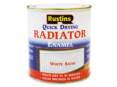 Rustins Quick Dry Radiator Enamel Paint Satin White 250ml – – Now available at MTN Shop UK.