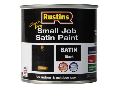 Rustins Quick Dry Small Job Satin Paint Black 250ml – – Now available at MTN Shop UK.
