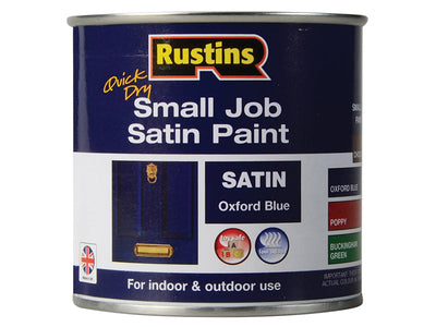 Rustins Quick Dry Small Job Satin Paint Oxford Blue 250ml – – Now available at MTN Shop UK.