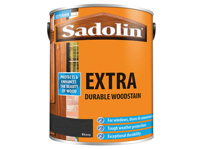 Sadolin Extra Durable Woodstain Ebony 5 litre – – Now available at MTN Shop UK.