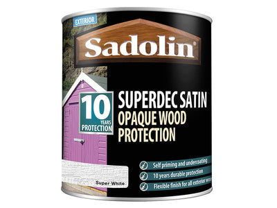 Sadolin Superdec Opaque Wood Protection Super White Satin 1 litre – – Now available at MTN Shop UK.
