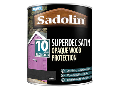 Sadolin Superdec Opaque Wood Protection Black Satin 1 litre – – Now available at MTN Shop UK.