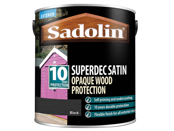 Sadolin Superdec Opaque Wood Protection Black Satin 2.5 litre – – Now available at MTN Shop UK.