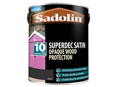 Sadolin Superdec Opaque Wood Protection Black Satin 5 litre – – Now available at MTN Shop UK.