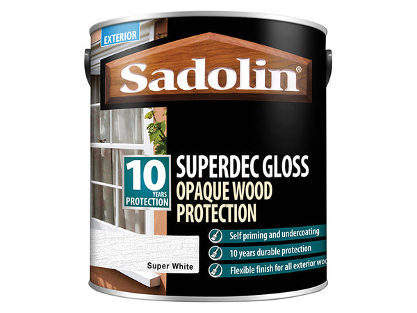 Sadolin Superdec Opaque Wood Protection Super White Gloss 2.5 litre – – Now available at MTN Shop UK.