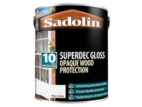 Sadolin  Superdec Opaque Wood Protection Super White Gloss 5 litre