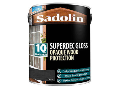 Sadolin Superdec Opaque Wood Protection Black Gloss 5 litre – – Now available at MTN Shop UK.