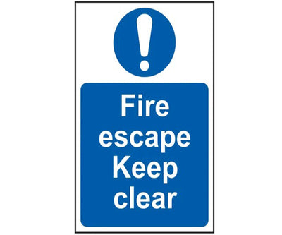 Scan Fire Escape Keep Clear - PVC 200 x 300mm – – Now available at MTN Shop UK.
