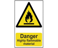 Danger Highly Flammable Material - PVC