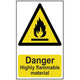 Scan Danger Highly Flammable Material - PVC 200 x 300mm