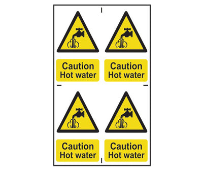 Caution Hot Water - PVC 