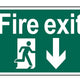 Scan Fire Exit Running Man Arrow Down - PVC 300 x 200mm