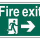 Scan Fire Exit Running Man Arrow Right - PVC 300 x 200mm