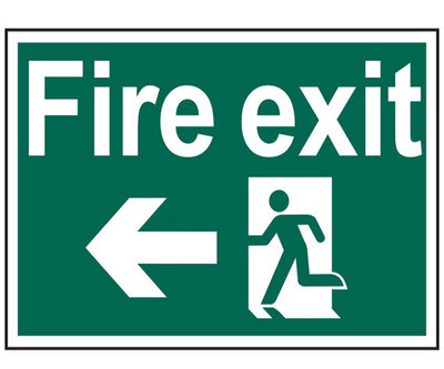 Fire Exit Running Man Arrow Left - PVC