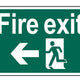Scan Fire Exit Running Man Arrow Left - PVC 300 x 200mm