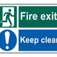 Scan Fire Exit Keep Clear - PVC 300 x 200mm