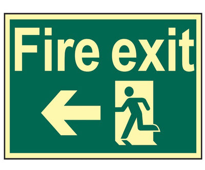 Fire Exit Running Man Arrow Left