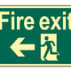 Scan Fire Exit Running Man Arrow Left - Photoluminescent 300 x 200mm