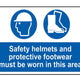 Scan Safety Helmets + Footwear To Be Worn PVC 600 x 400mm