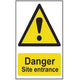 Scan Danger Site Entrance - PVC 400 x 600mm