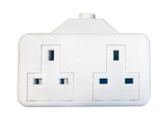 SMJ White Trailing Extension Socket 13A 2-Gang – – Now available at MTN Shop UK.