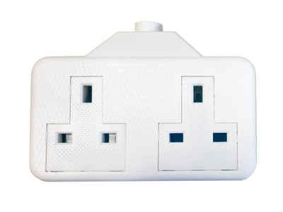SMJ White Trailing Extension Socket 13A 2-Gang – – Now available at MTN Shop UK.