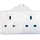 SMJ  White Trailing Extension Socket 13A 2-Gang