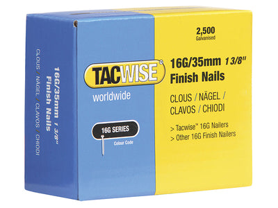 Tacwise 16 Gauge Straight Finish Nails 25mm (Pack 2500) – – Now available at MTN Shop UK.