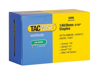 Tacwise 140 Galvanised Staples 8mm (Pack 5000) – – Now available at MTN Shop UK.