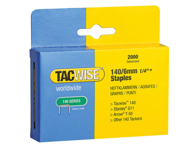 Tacwise 140 Heavy-Duty Staples 6mm (Type T50 G) (Pack 2000) – – Now available at MTN Shop UK.