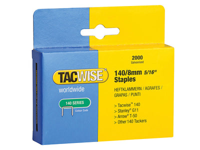 Tacwise 140 Heavy-Duty Staples 8mm (Type T50 G) (Pack 2000) – – Now available at MTN Shop UK.