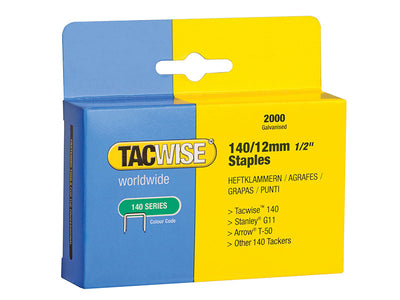 Tacwise 140 Heavy-Duty Staples 12mm (Type T50 G) (Pack 2000) – – Now available at MTN Shop UK.