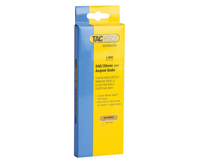 Tacwise 500 18 Gauge 20mm Angled Galvanised Nails (Pack 1000) – – Now available at MTN Shop UK.