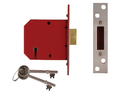 UNION 2101 5 Lever Mortice Deadlock Satin Brass Finish 65mm 2.5in Box – – Now available at MTN Shop UK.