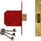 UNION  2134E 5 Lever BS Mortice Deadlock Satin Brass Finish 79.5mm 3in Visi