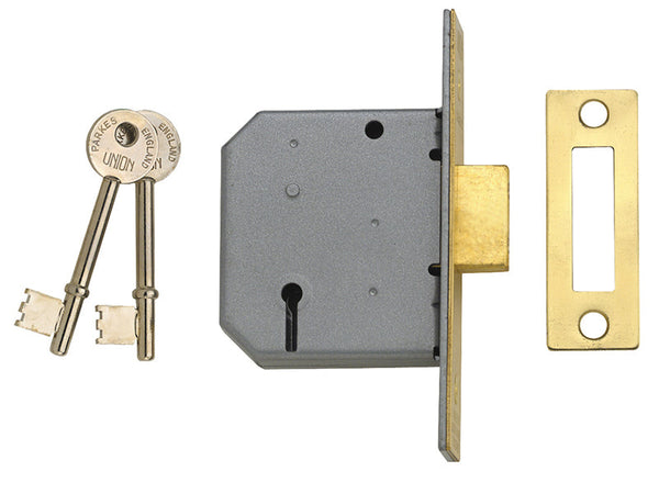 UNION 2177 3 Lever Mortice Deadlock Satin Chrome 65mm 2.5in Visi – – Now available at MTN Shop UK.