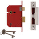 UNION  2201 5 Lever Mortice Sashlock Brass Finish 65mm 2.5in Visi