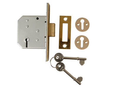 UNION 2177 3 Lever Mortice Deadlock Polished Brass 65mm 2.5in Visi – – Now available at MTN Shop UK.