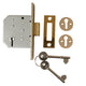 UNION  2177 3 Lever Mortice Deadlock Polished Brass 65mm 2.5in Visi